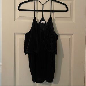 Ro & De Black Velvet Strappy Tank